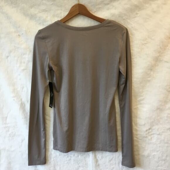 BCBGMAXZRIA Gray Long Sleeve Layer Top - Picture 9 of 11